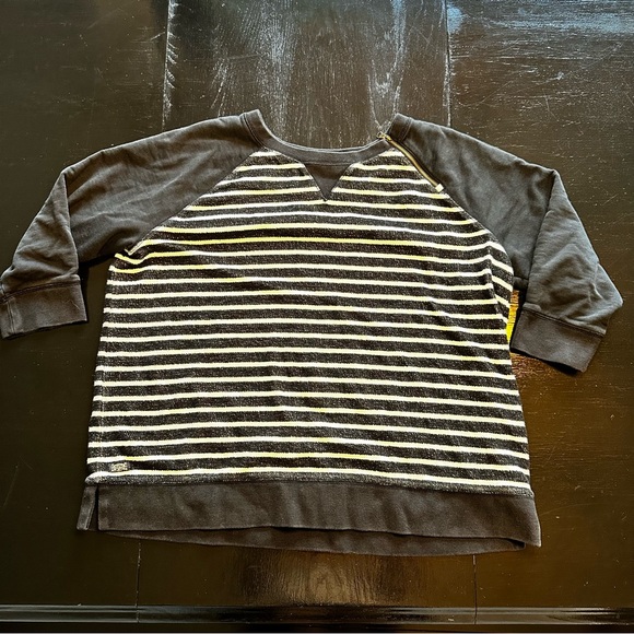 Ralph Lauren XXL 2X Black and White 3/4th length Sleeve Crewneck Sweater Zipper - Picture 1 of 8